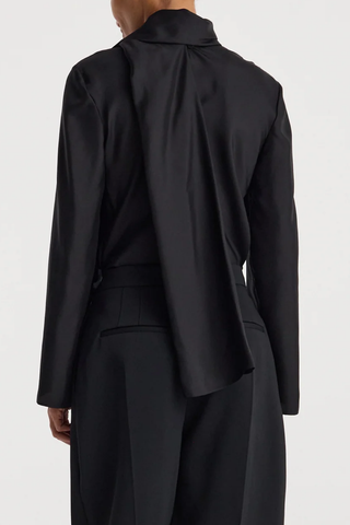 Silk Foulard Top | Black