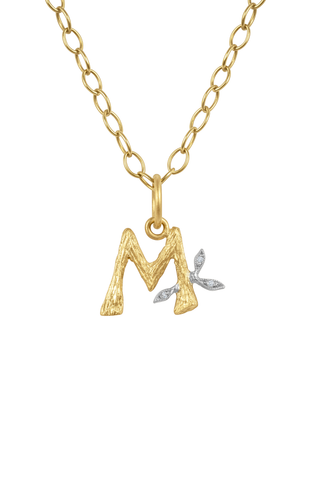 Jeweled Branch Initial Charm | M