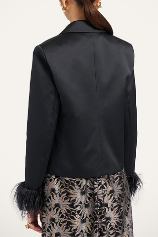 Luckycharm Jacket With Feathers | Solid Black