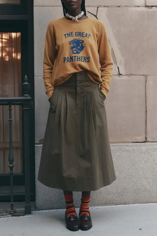 The Fleece Rookie Sweatshirt W/ Growling Panther Graphic | Mustard