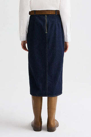 Denim Skirt w/ Seams | Dark Stone