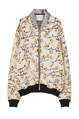 Cherry Blossom Jacquard Bomber Jacket | Mandorla