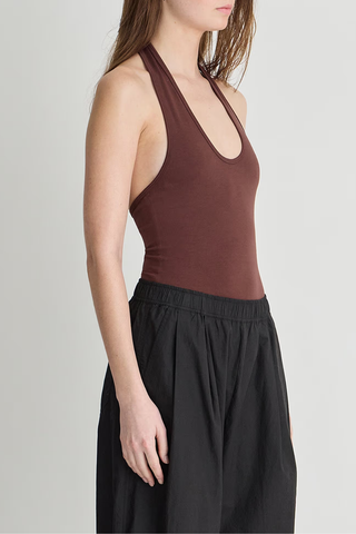 Bodi Halter Bodysuit | Chocolate