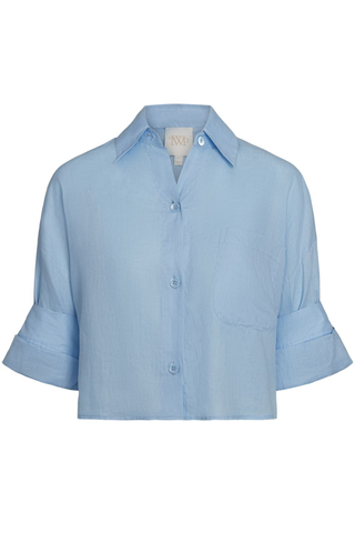 Next Ex Linen Shirt | Baby Blue