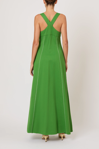 Row, Row, Row Your Buttons Dress | Grass Green