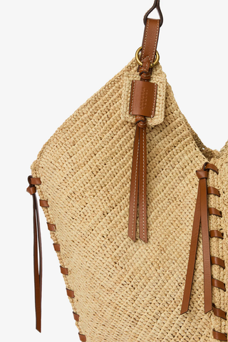 Tampa Raffia Handbag | Natural / Cognac