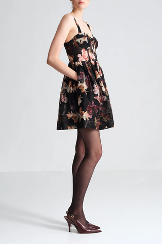 Pheobe Mini Dress | Elysian Flora Black