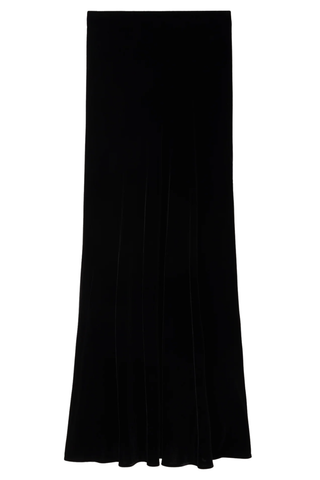 Fluid Velvet Skirt | Black