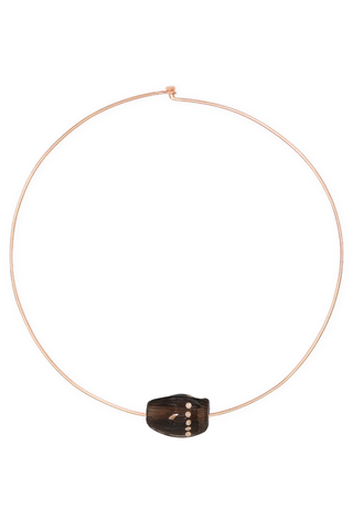 Carved Coquito Bead with Brilliant Diamonds | Smokey Quartz