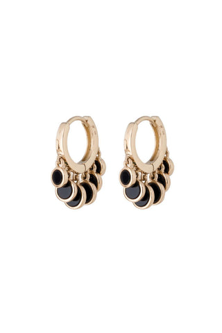 Mini Inlay Disco Shaker Hoops | Onyx