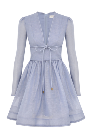 Eden Structured Mini Dress | Dusty Blue