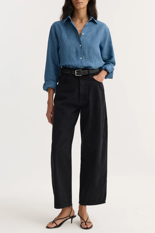 Classic Chambray Linen Shirt | Ocean Blue