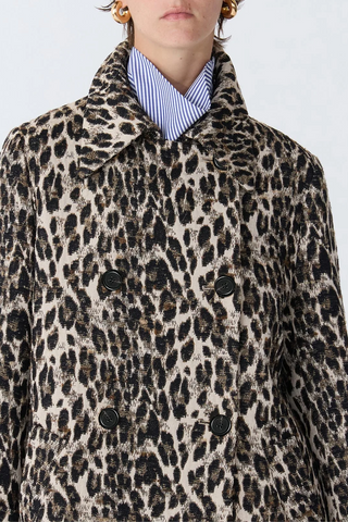 Perry Animal Jacquard Coat | Natural Multi