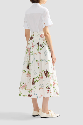 Appliqué Cotton Poplin Short Sleeve Shirt | White