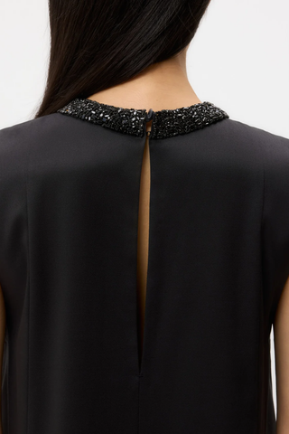 Capitol Dress With Crystal Collar | Black