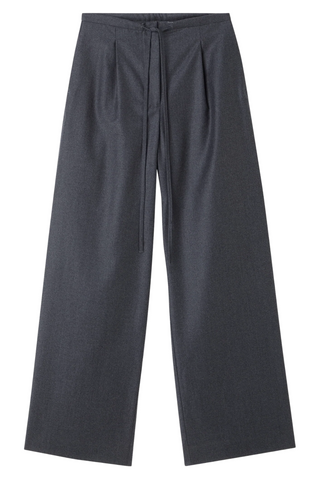 Relaxed Soft Wool Trousers | Dark Grey Melange
