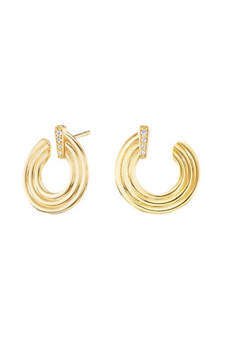 Mini Record Crescent Earrings