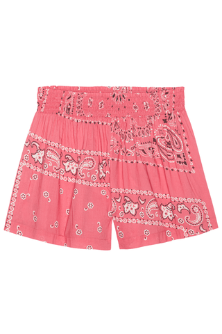 The Smocked Sleep Short | Pink Bandana Patchwork