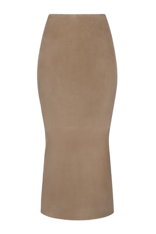 Carolyn Suede Tube Skirt | Taupe