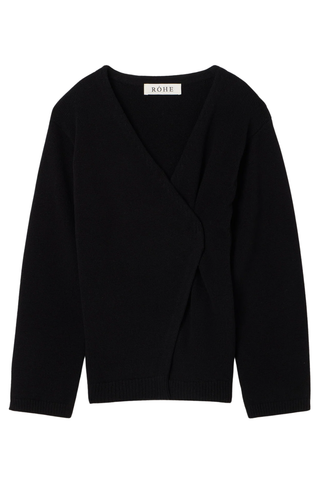 Off-Shoulder Wrap Cardigan | Black