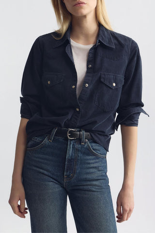 Travis Corduroy Shirt | Dusk Navy