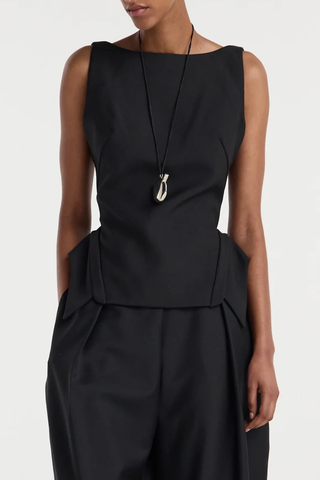 Deconstructed Collar Top | Black