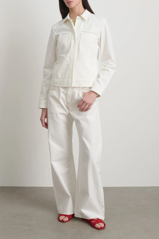 Denim Shirt Jacket | Chalk White