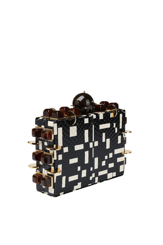 The Chest Clutch | Printed Snake White