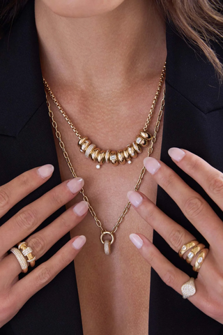 14K Gold Half Round Slide Bead Charm