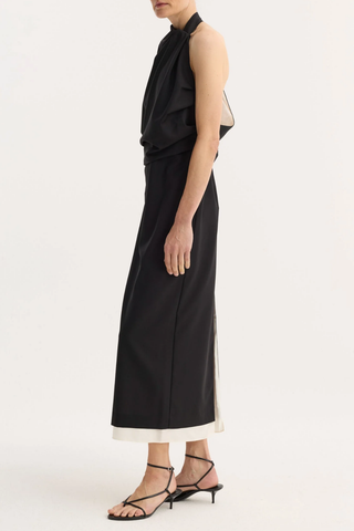 Draped Open Back Dress | Black