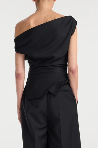 Off Shoulder Lapel Top | Black
