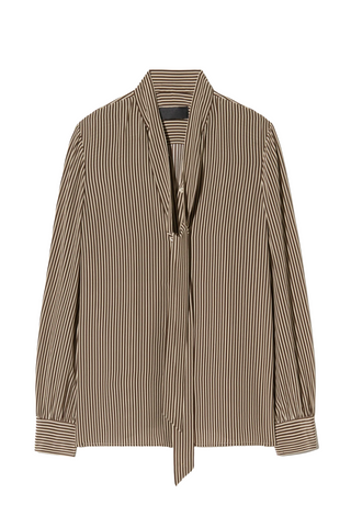 Irina Silk Blouse | Chocolate Stripes