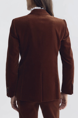 Anabel Velvet Blazer | Burnt Sienna