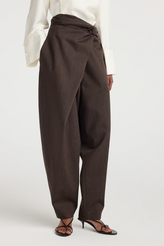 Sarong Knot Trousers | Dark Brown