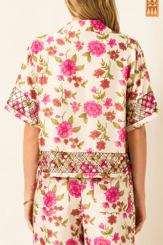 Stevie Camellia Coin Shirt | White Camellia