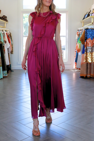 Saanvi Cascading Ruffles Dress | Mulberry