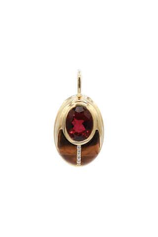 Lovebug Pendant | Tigers Eye and Pink Tourmaline