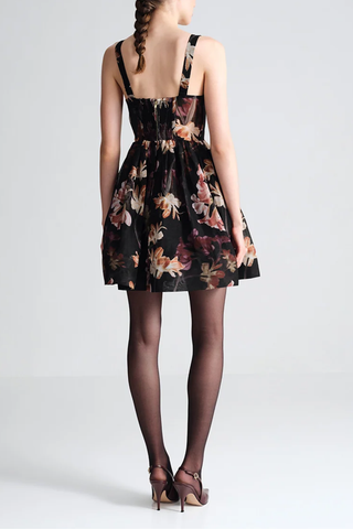 Pheobe Mini Dress | Elysian Flora Black