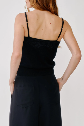 Josie Straight Neck Cami | Black