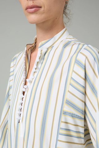 Rachel Long Kaftan | Yellow & Grey