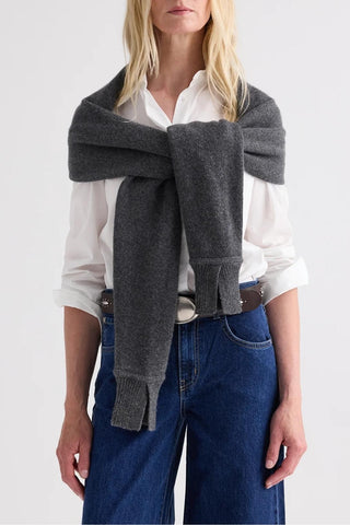 Shrug Cashmere Crewneck | Charcoal Grey
