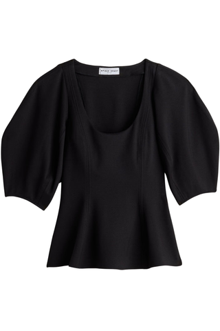Bebe Ponte Peplum Top | Black
