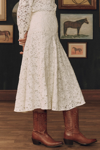 The Relic Lace Saddle Skirt | Cream