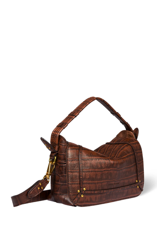 Pepito S Handbag | Imprimé Croco Cigare