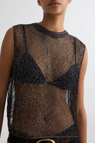 Muscle Tee | Dark Chocolate/Silver