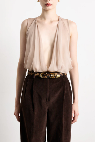 Hollyhock Animal Belt | Dark Jaguar / Gold