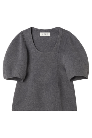 Sculptural Double-Faced Top | Mid Grey Melange
