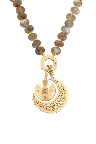 Mini Crescent Inlay Charm | Opal