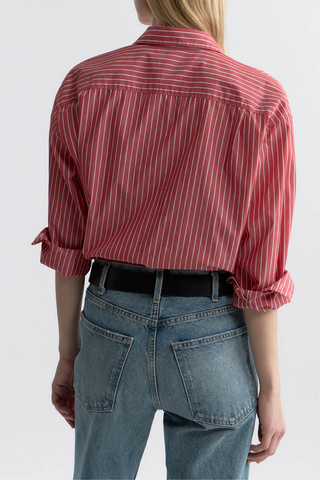 Yorke Striped Cotton Shirt | Red And White Stripe