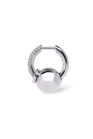 Earring Piercing Large Line Pave | White Gold